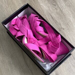 Lulu's Fuchsia Wraparound Heels